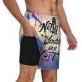 thumbnail image 3 of Daiia Not All Those Who Wander Are Lost Mens Swim Trunks Swim Shorts Quick Dry Swim Shorts with Mesh Lining Pockets-Medium, 3 of 9
