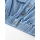 thumbnail image 2 of Infant Baby Girls Denim Outfit Off Shoulder Cropped T-shirt Top Skirt Summer Clothes Set, 2 of 5