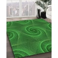thumbnail image 3 of Ahgly Company Tapis d'Intérieur Rectangulaire Transitionnel Vert Émeraude Profond Lavable à la Machine, 4 Pieds x 6 Pieds, 3 of 7