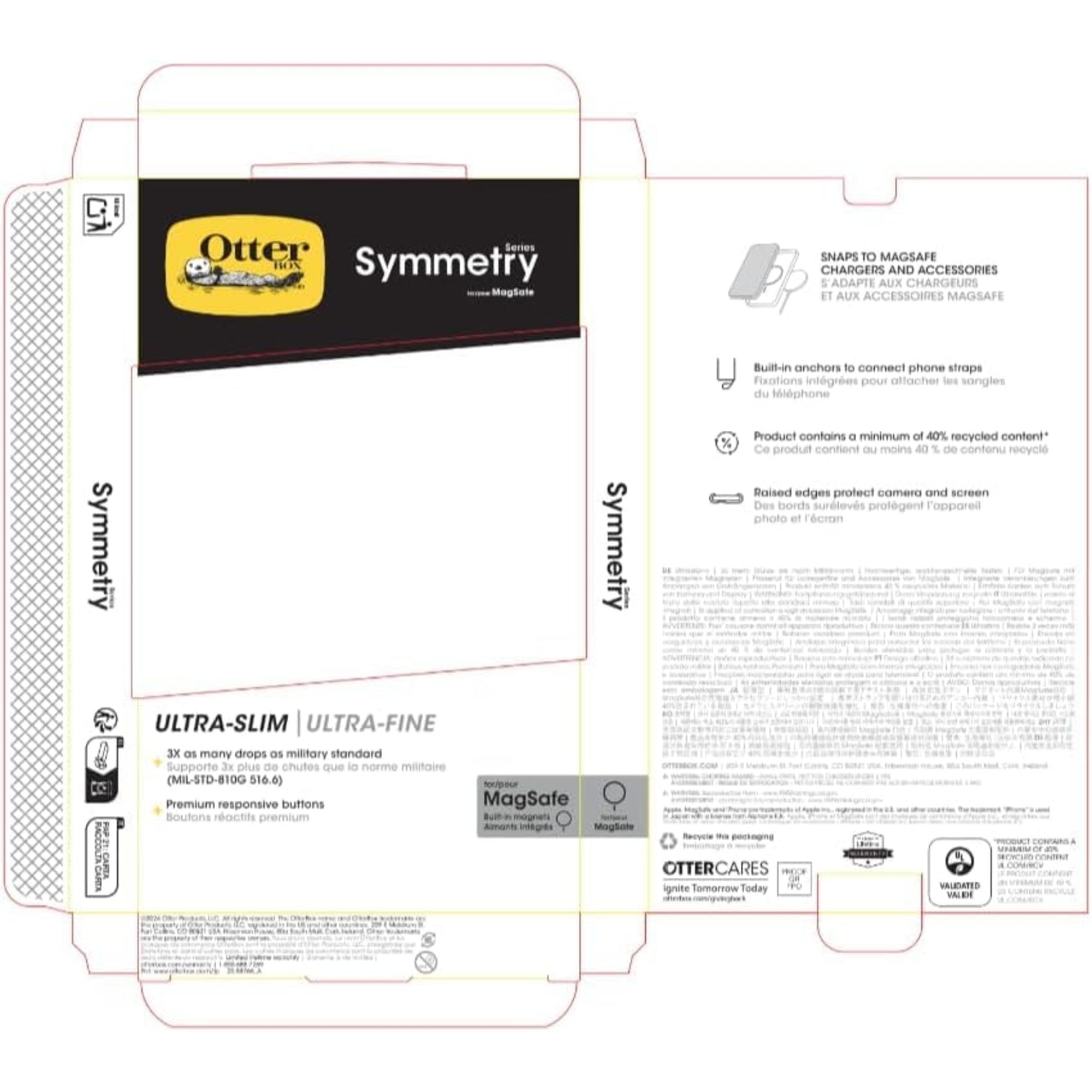 OtterBox iPhone 16 - Symmetry MagSafe Case - Ultra-Slim - Raised Edges Protect Camera & Screen - Ballet Shoes (Pink)