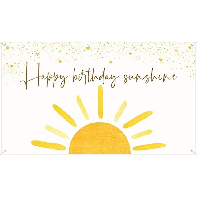 Telón de fondo Sol Feliz cumpleaños JAMW Decoración para colgar en la pared Tema Sol boho