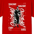 thumbnail image 2 of Shazam 2 Fury Of The Gods Shazam Graffiti Text Crew Neck Short Sleeve Red Men's T-shirt-Large, 2 of 3