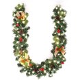 thumbnail image 1 of Guirlande de Noël 5.9 Pieds avec Baies Rouges Pommes de Pin Nœuds, Cheminée à Piles Arbre Décoration de Nouvel An, Décoration de Porte de Vacances Extérieure (avec led), 1 of 8