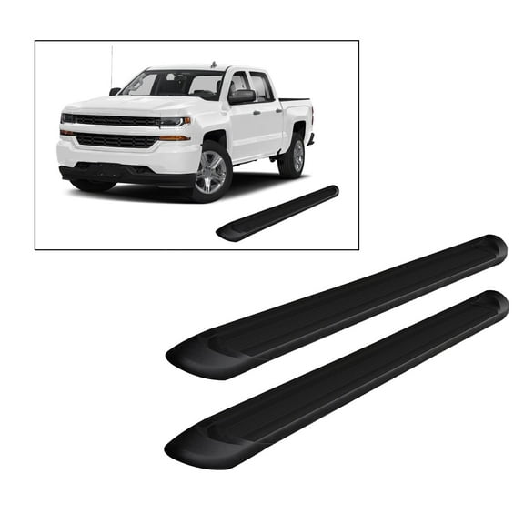 Black Horse Transporter Running Boards Black Compatible with 01-18 Silverado 1500|01-19 Silverado 2500|01-19 Silverado 3500|01-18 Sierra 1500|01-19 Sierra 2500|01-19 Sierra 3500-TR-G385