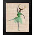 thumbnail image 2 of Fab Funky 20x24 Black Modern Framed Museum Art Print Titled - Ballet Deer in Green, 2 of 5
