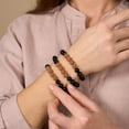 thumbnail image 2 of Feng Shui | Black Line Agate x Rudraksha |  Mala Bracelet, 2 of 8