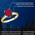 thumbnail image 2 of Gem Stone King 10K Two Tone Gold Ruby Red Mystic Quartz Engagement Ring for Women | 1.80 Cttw | Oval 9X7MM | Gemstone Birthstone | Size 7, 2 of 6