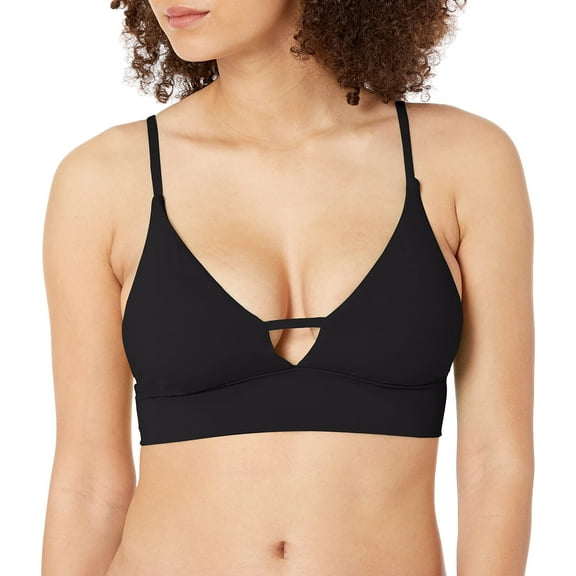 Billabong Women's Standard Sol Searcher V Neck Cami Bikini Top, Black Pebble, S