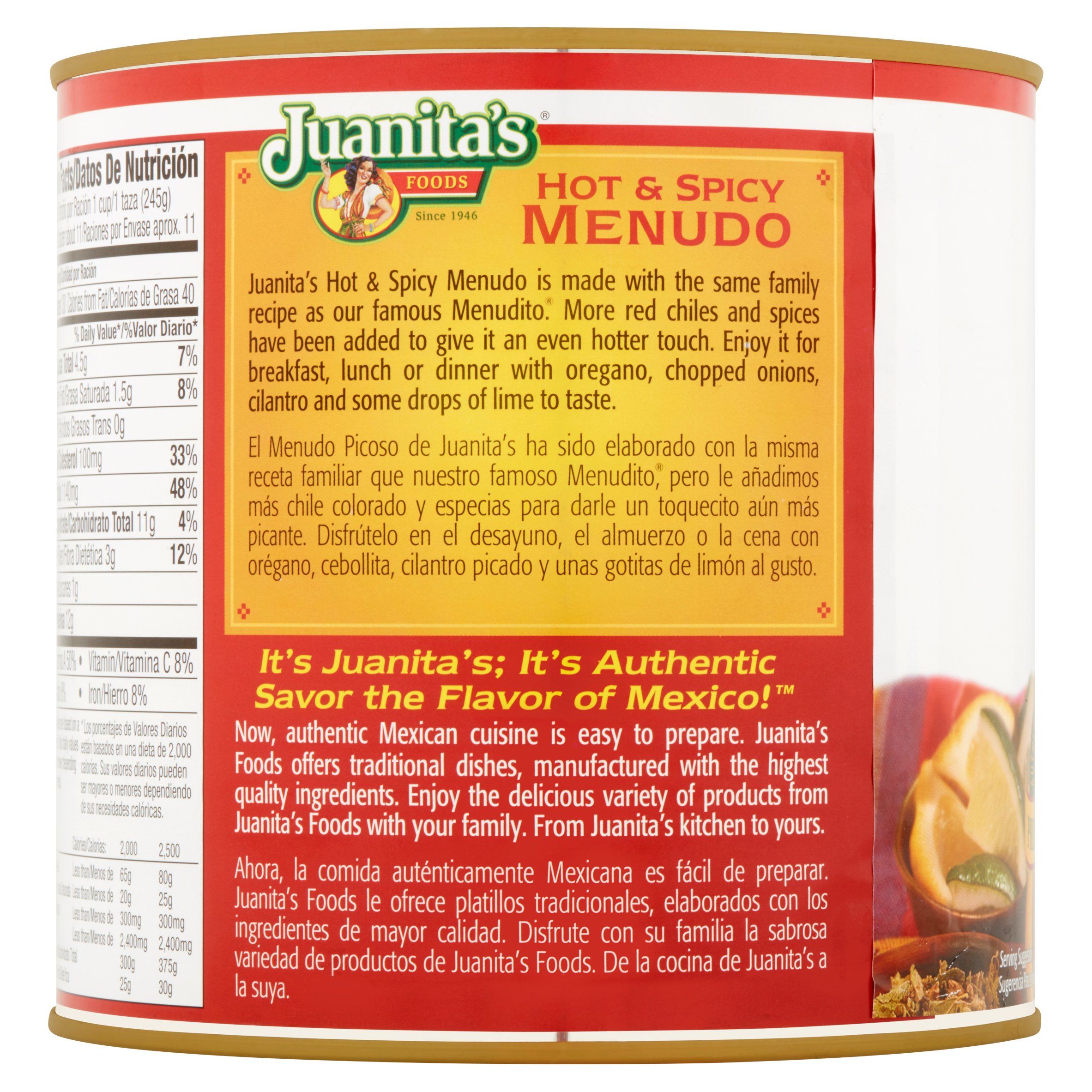 Juanita's Hot & Spicy Menudo, 94 oz