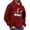 Wine, variant on Men's Christmas Chest Snowman Print Casual Sports Pocket Pullover Printed Hooded Sweater