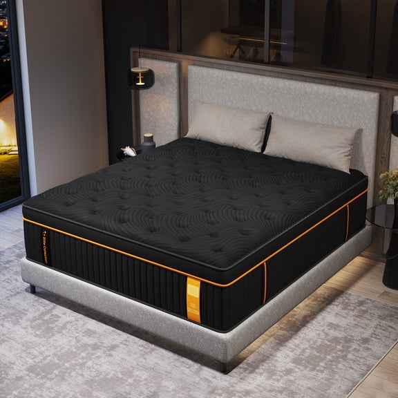 Drxspo Queen Mattress 14 Inch Queen Size Hybrid Mattress in a Box Gel Memory Foam Pocket Springs Medium Firm Pressure Relief Motion Isolation, Adult