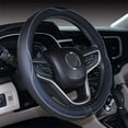 thumbnail image 1 of Microfiber Leather Car Small Steering wheel Cover (14''-14.25'', Black Gray), 1 of 3