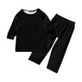 thumbnail image 2 of Moda Navidad Niño Color Sólido Blusa Pantalones Ropa Familiar Pijamas Niño Poliéster Tops Pantalones, 2 of 5