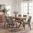 thumbnail image 6 of AFO Upholstered Dining Chairs Set of 2 with Solid Wood Legs & Padded Seat, Wood Mid Century Side Chairs for Kitchen Desk, Dining Room and Restaurant, Brown, 6 of 14