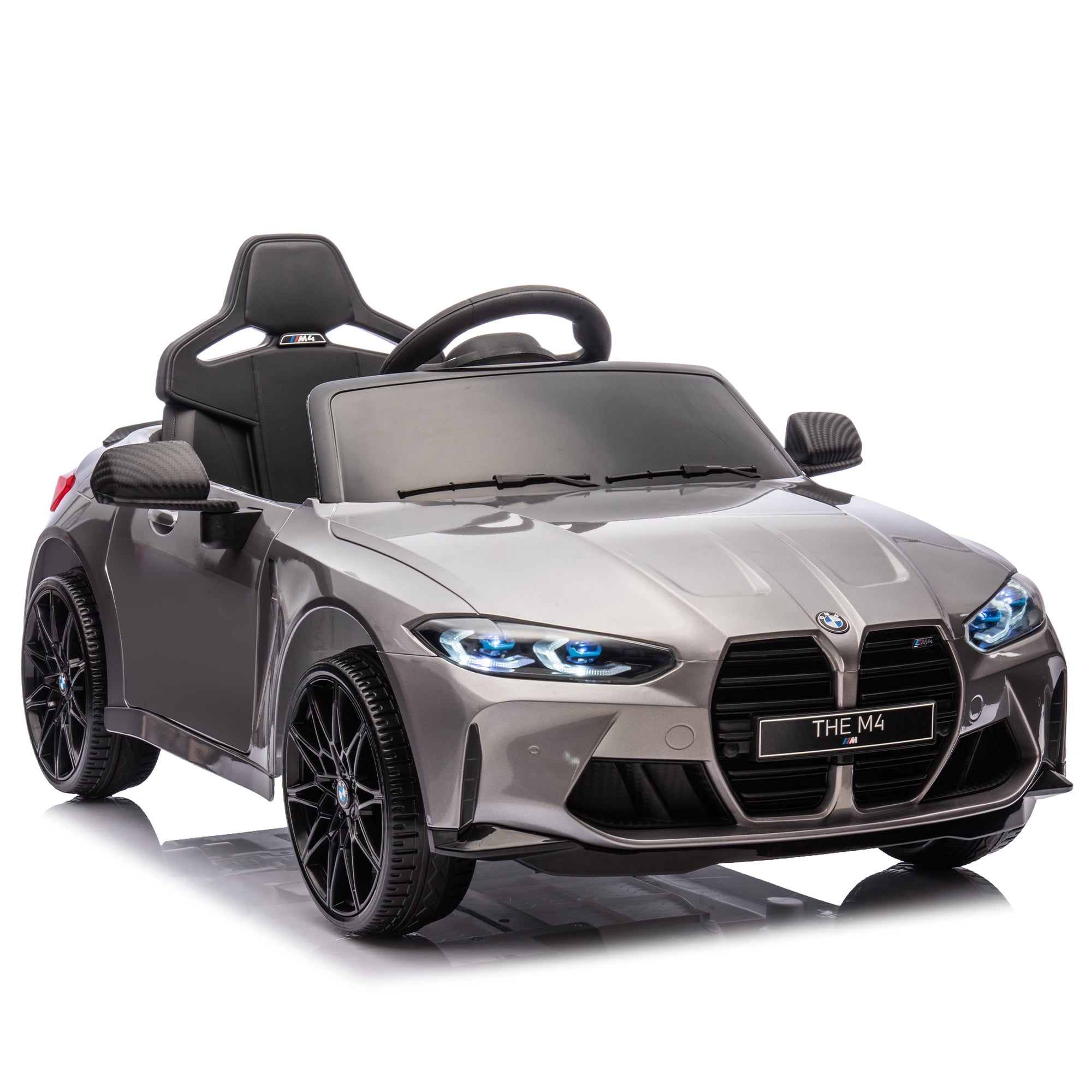 12V Kids Ride on Toy Car Authorized by BMW M4, Kids Electric Car W/Parents Remote Control , Silver