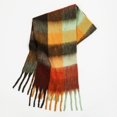 thumbnail image 2 of fvwitlyh Neck Scarfs for Women Thermal Scarf Fall Winter Scarf Classic Tassel Plaid Scarf Warm Soft Large Scarf Autumn Winter Checkerboard Scarf For Women Thickened & Warm With Tassel, 2 of 4