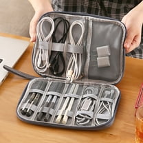 Milisten Cable Organizer Case Waterproof Travel Use Grey Cloth 1Pack