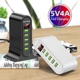 thumbnail image 1 of ziyahihome Phone Charger 5 Port USB 5V 4A Charging Adapter Digital Portable Charger Station, 1 of 9