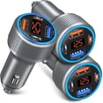 thumbnail image 2 of PYYNA-USB C Car Charger, 3 Pack 65W 12V Car Charger Adapter Multi Port QC 3.0+PD 30W Super Fast Cigarette Lighter Adapter Plug with Voltage Meter for iPhone 16/15/14/13/12/11 Pro Max,Samsung,Android(, 2 of 3