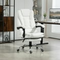thumbnail image 2 of HOMCOM Executive Office Chair PU Leather Reclining Chair with Arms White, 2 of 10
