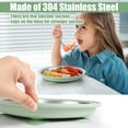 thumbnail image 5 of AOWOO 2-Pack Stainless Steel Baby Plates with Suction, 8.26” Divided Toddler Plate, BPA-Free Stainless Steel Kids Plates for Dishwasher Safe, Non-Slip Silicone Base, Detachable Design (Blue, Green), 5 of 8