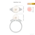 thumbnail image 5 of ANGARA Freshwater Cultured Pearl Bypass Ring with Diamond Trio in Platinum for Women | June Birthstone, Birthday, Anniversary, Jewelry Gift for Women | Pearl Ring, 5 of 8