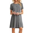 thumbnail image 1 of Robe T-Shirt Simple Décontractée pour Femme, Coupe Ample, 1 of 3