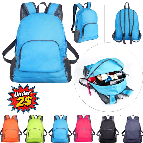 FEOLGEHLY Foldable Backpack, Travel Backpack, Hiking Backpack, Work Backpack, Fluorescent Minimalist Design with Reflective Strips, Under 5$ Hiking Backpack, Compact Storage (C)