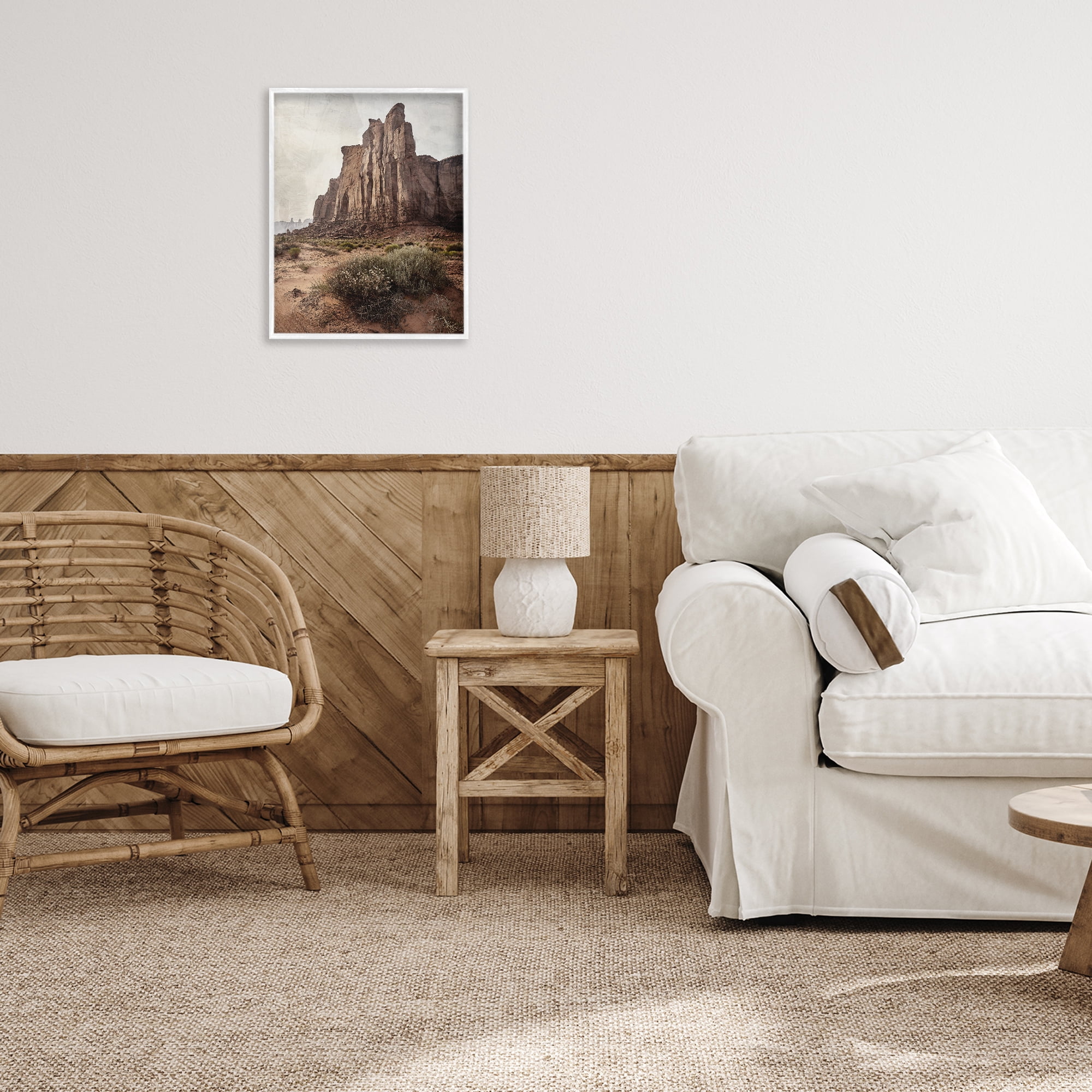 Stupell Industries Desolate Rock View White Framed Giclee Art, design by Kim Allen