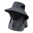 thumbnail image 1 of Cape de pesca para hombres sombrero de playa con correa para la barbilla para la jardinería de viajes mochilero Gris oscuro, 1 of 9