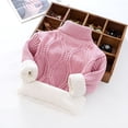 thumbnail image 4 of KAUOD Girls Ribbed Knit Crew Neck Sweater Long Sleeve Fleece Lined Thermal Pullover Tops Kids Winter Thick Shirt Clothes, 4 of 9