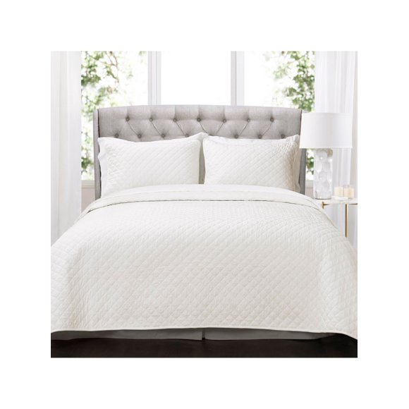 LUSH DECOR White Solid Full \ Queen Quilt Set