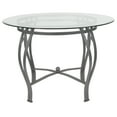 thumbnail image 3 of Flash Furniture Syracuse 42'' Round Glass Dining Table with Silver Metal Frame, 3 of 3