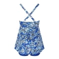 thumbnail image 6 of ibiyuan Plus Size Swimsuit for Women 2 Piece Swimdress Swimsuit Plus Size Tummy Control Swim Dress Push Up Skirted Bathing Suit Tropical Printed Tankini Swimsuits for Women,Blue, 6 of 7