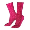 thumbnail image 5 of Easygdp Rose Red Glitter Ankle Socks for Women Stocking Mid Calf Socks Ultra Stretchy for Boots Sneakers Loafer, 5 of 7