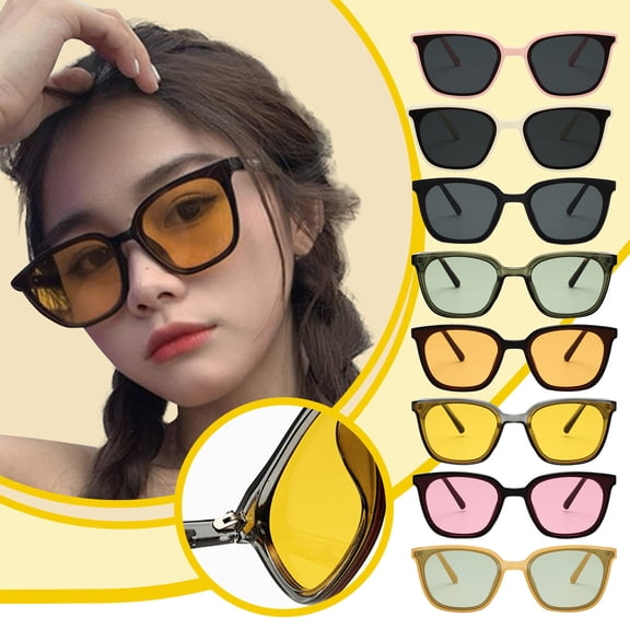 ibiyuan Sunglasses Women Women Fashion Retro Square Sunglasses Trendy Personality Stylish Frame UV400 Sun Shades