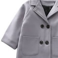 thumbnail image 3 of ameIAEA Girl's Double Breasted Long Sleeve Trench Coat Boys Fall Winter Jacket Outwear 1-6 Years, 3 of 5