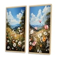 thumbnail image 3 of Designart "Meadow of Wonder with Wildflowers" Wildflowers Framed Wall Art Set Of 2 - White Floral Framed Canvas Set For Living Room Decor, 3 of 7