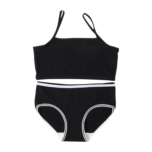 Girls Two Piece Swimsuits Bikini Set Spaghetti Straps Color Block Teen Girl Swimwear 7-14 Years