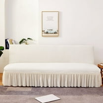 XmhyTop Sofa Cover for sofas Stretch Couch Covers for Living Room Easy Fit Washable Furniture Sofa Protector with Skirt,1 Piece 62.99-74.8inch (White)