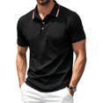 thumbnail image 3 of Men Short Sleeve Polo Shirt Athletic Breathable Classic Fit Quick Dry Performance Collared Top for Summer Sports Casual Wear, 3 of 7