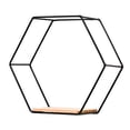 thumbnail image 1 of kurtrusly Set of 3 Modern Hexagon Iron Wall Shelf bedroom living room office Display Floating Shelf Black, 1 of 9