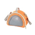 thumbnail image 2 of Small pet carrier bag crossbody sling for hamsters, squirrels, hedgehogs, gliders, chinchillas – breathable mesh travel tote, fleece pad, gray/green/orange, 2 of 6