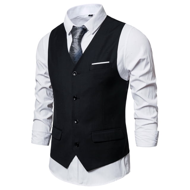 Product Classification Men's Suits Product Title Vest for Men in Solid Color Casual Business Front-Buttoned -Style