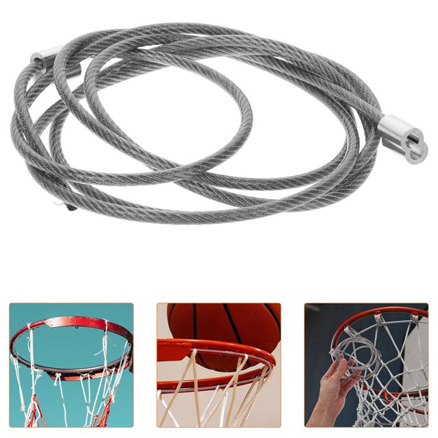 BRIGHTFUFU Weatherproof Basketball Hoop Wire Metal Basketball Net Durable Silver 1Pack