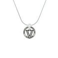 thumbnail image 2 of Delight Jewelry Black Nickeltone Crystal Initial - V - Beaded Border - Miracles Ring Charm Necklace, 18", 2 of 4