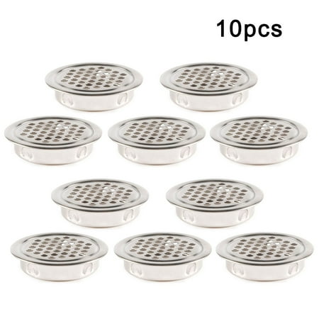 

10X Metal Cabinet Cupboard Round Air Vent Grill Cover Ducting Ventilation Home