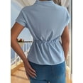thumbnail image 3 of Womens Button Down Blouses Casual Summer Tops Dressy Chiffon Work Shirts Light Blue M, 3 of 6