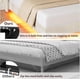 thumbnail image 5 of Beige tamaño completo floating marco de cama con LED lights y estación de carga, metal slats support, no box spring required, 5 of 7