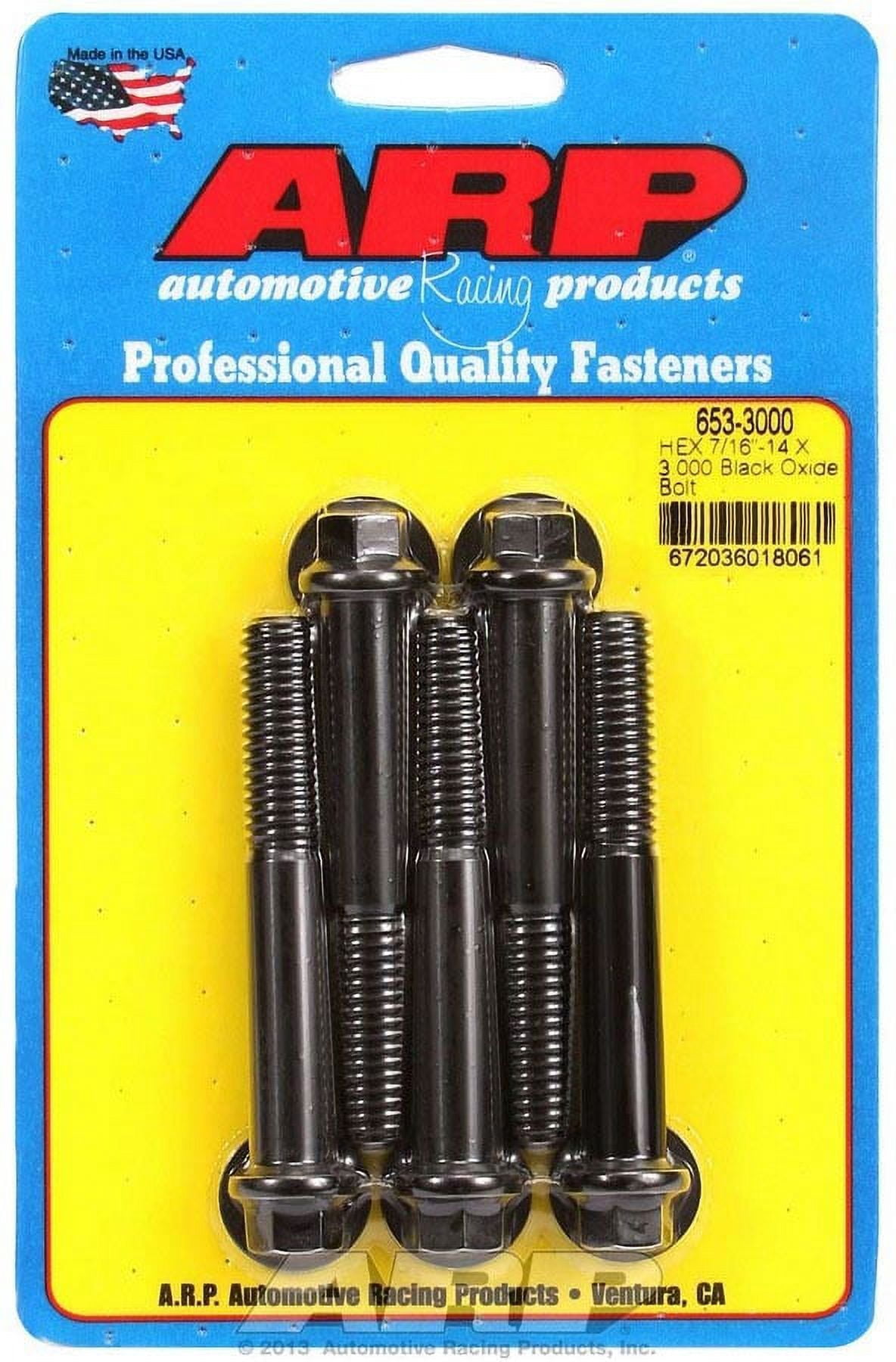ARP 653-3000 7/16-14 X 3.000 Hex Black Oxide Bolts